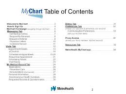 Your Guide Table Of Contents Welcome To Mychart
