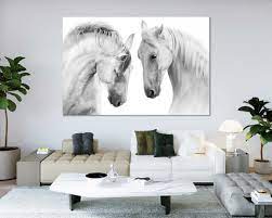 Black And White Horses Canvas Art