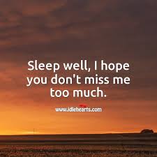 sleep well i hope you don t miss me
