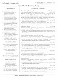 Supply Chain Operations Manager Resume Sample