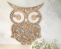 Owl Wall Art Wooden Plaque Picture Home