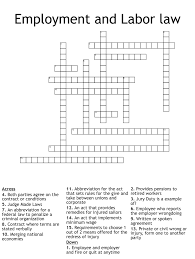 employment and labor law crossword