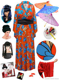 fire ice fl print geisha costume