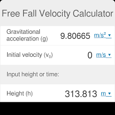 Free Fall Velocity Calculator