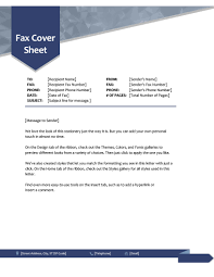 Fax Cover Sheet Template Word Document Page Free Microsoft