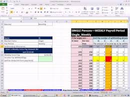 Excel 2010 Business Math 55 Federal Income Tax Deduction Wage Bracket Method
