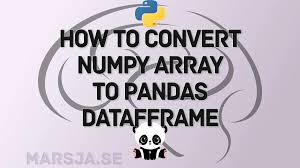 a numpy array to pandas dataframe