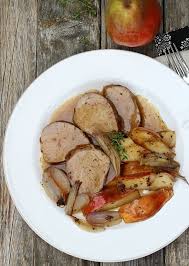 amazing pork tenderloin with pears and