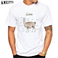 Anatomy Of A Llama Print T Shirt Men Clothing Summer Funny Animal Design T Shirt Boy Casual Tops Cool Tees Fashion Tee Shirt