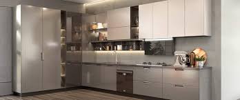 pvc l shaped glossy kitchen cabinet