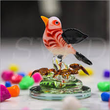 Svkd Glass Bird With Leaf Exporter