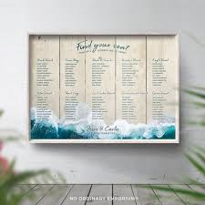Beach Themed Wedding Table Plan Sit Back And Relax