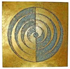 gold metal swirl spiral wall art
