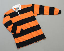 mns hoop stripe rugby black orange