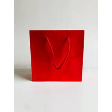 cord handled glossy gift bags red 6 5in