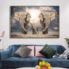 Canvas Print Elephant Family Urban Willow