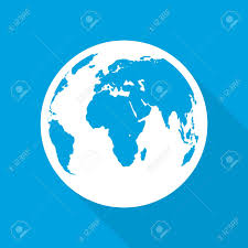 Planet Earth Icon In Flat Design Planet Earth With Long Shadow