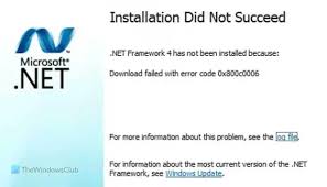 fix net framework error 0x800c0006 on