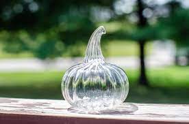 Small Clear Glass Pumpkin With Straight