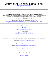 War of the genders with mia & ryan. Pdf Civil War Reintegration And Gender In Northern Uganda