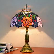Tiffany Style Table Lamp Beautiful Vintage Stained Glass Lighting Fixture