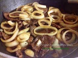 Calamansi, beef steak, salt, olive oil, sweet onion, soy sauce. Beef Steak