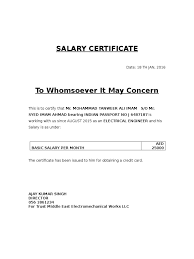 Salary Certificate Format Docshare Tips