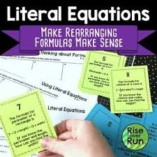 Literal Equations Activity And