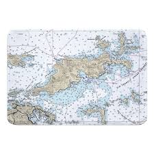 Bvi Tortola Bvi Nautical Chart Memory Foam Bath Mat