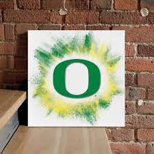 Oregon Ducks Color Splash Logo Canvas