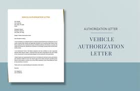 vehicle authorization letter in word