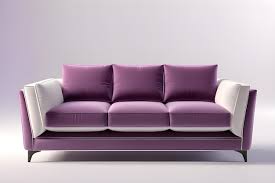 purple leather sofa on a white background