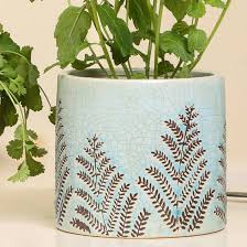 They go back to at least the ancient egyptians, but took off in the. Leaf Patterned Blue Ceramic Plant Pot By Dibor Notonthehighstreet Com