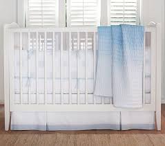 blue coastal tie dye crib bedding set