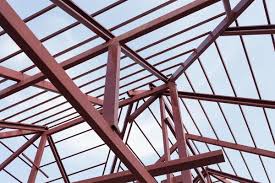 structural steel beam on roof of