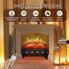 Electric Fireplace Insert Log Heater