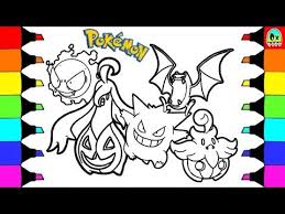 Top 93 free printable pokemon coloring pages online. Pokemon Coloring Pages Gangar And Friends Colouring Book Fun For Kids I Halloween Edition Youtube