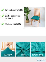 1 Piece Solid Elastic Chair Seat Cover