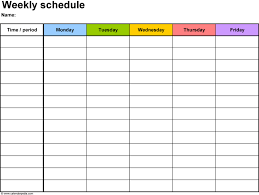 Efficient Blank Weekly Workout Schedule Personal Template