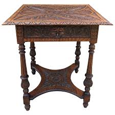 Antique English Side End Table Carved 2