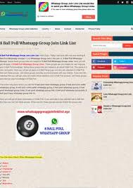 Elaborate, rich visuals show your ball's path and give you a realistic feel for where it'll end up. 8 Ball Poll Whatsapp Group Join Link List By Latestgrouplinklis Issuu