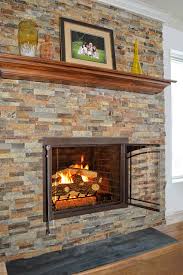 Stacked Stone Fireplace Reface Rustic