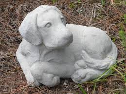 outdoor labrador concrete statue laying