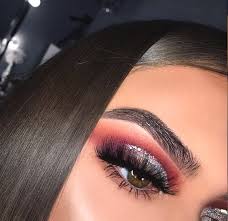 cranberry glittery eye shadow makeup
