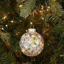 Iridescent Geometric Ball Ornaments