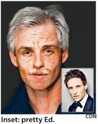 actor in old person makeup definitely