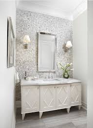 Gray Mosaic Tiled Bathroom Accent Wall