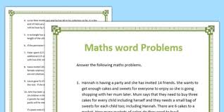 Maths Word Problems Worksheets