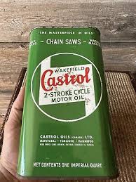 vine castrol motor oil can 2 stroke
