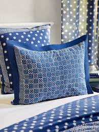 exotic blue indian batik pillow sham